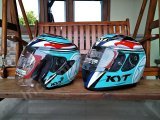 Helm Couple KYT R10 Aqua KYT Kyoto Aqua Full Face Half Face